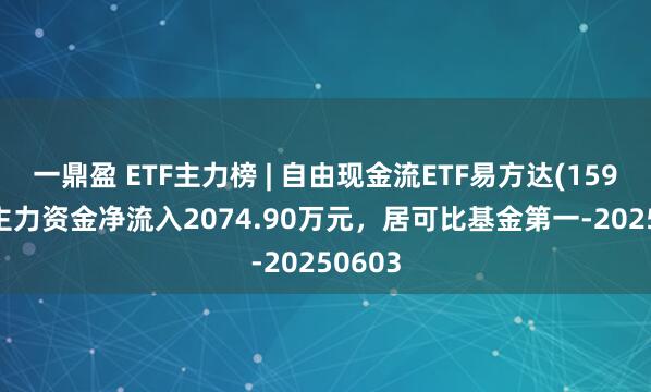 一鼎盈 ETF主力榜 | 自由现金流ETF易方达(159222)主力资金净流入2074.90万元，居可比基金第一-20250603