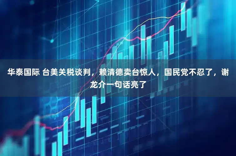 华泰国际 台美关税谈判，赖清德卖台惊人，国民党不忍了，谢龙介一句话亮了